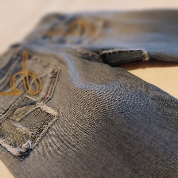 Bebe ☆ Y2k 26 Denim Capri Cropped Jeans USA Made Patchwork Rare Dope Vintage - Picture 11 of 14